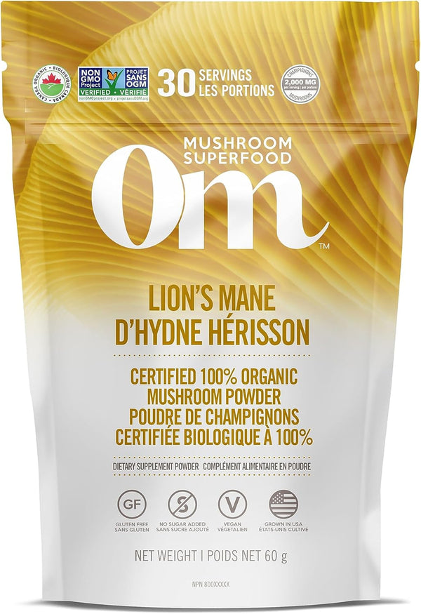 OM Lion’s Mane Mushroom Powder | Focus, Memory & Brain Support