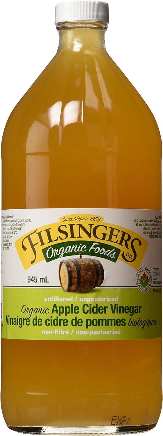 Organic apple cider vinegar bottle with the mother for digestion, blood sugar support, and weight management