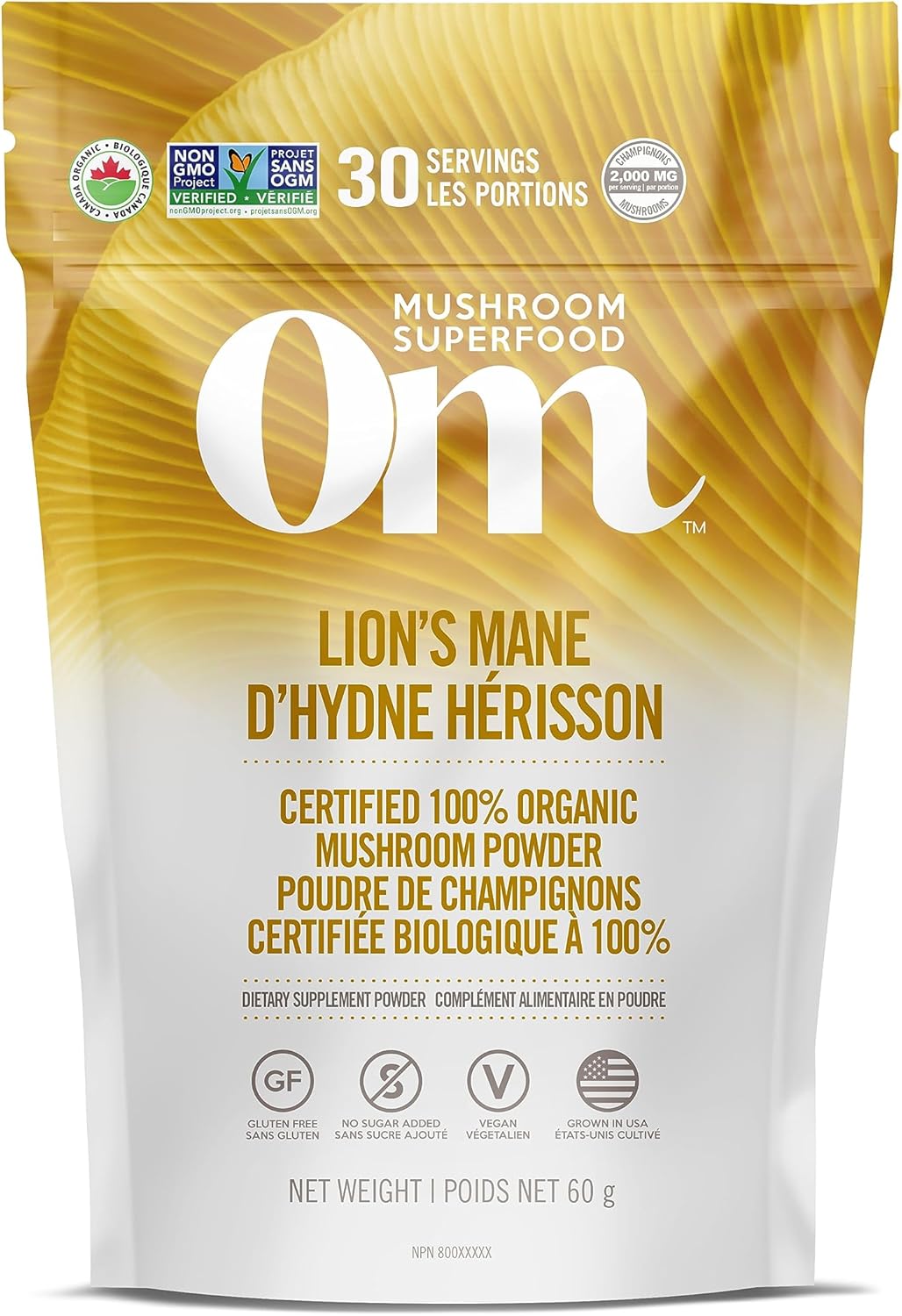 OM Lion’s Mane Mushroom Powder – Organic brain & focus booster from Wellness Body Worx